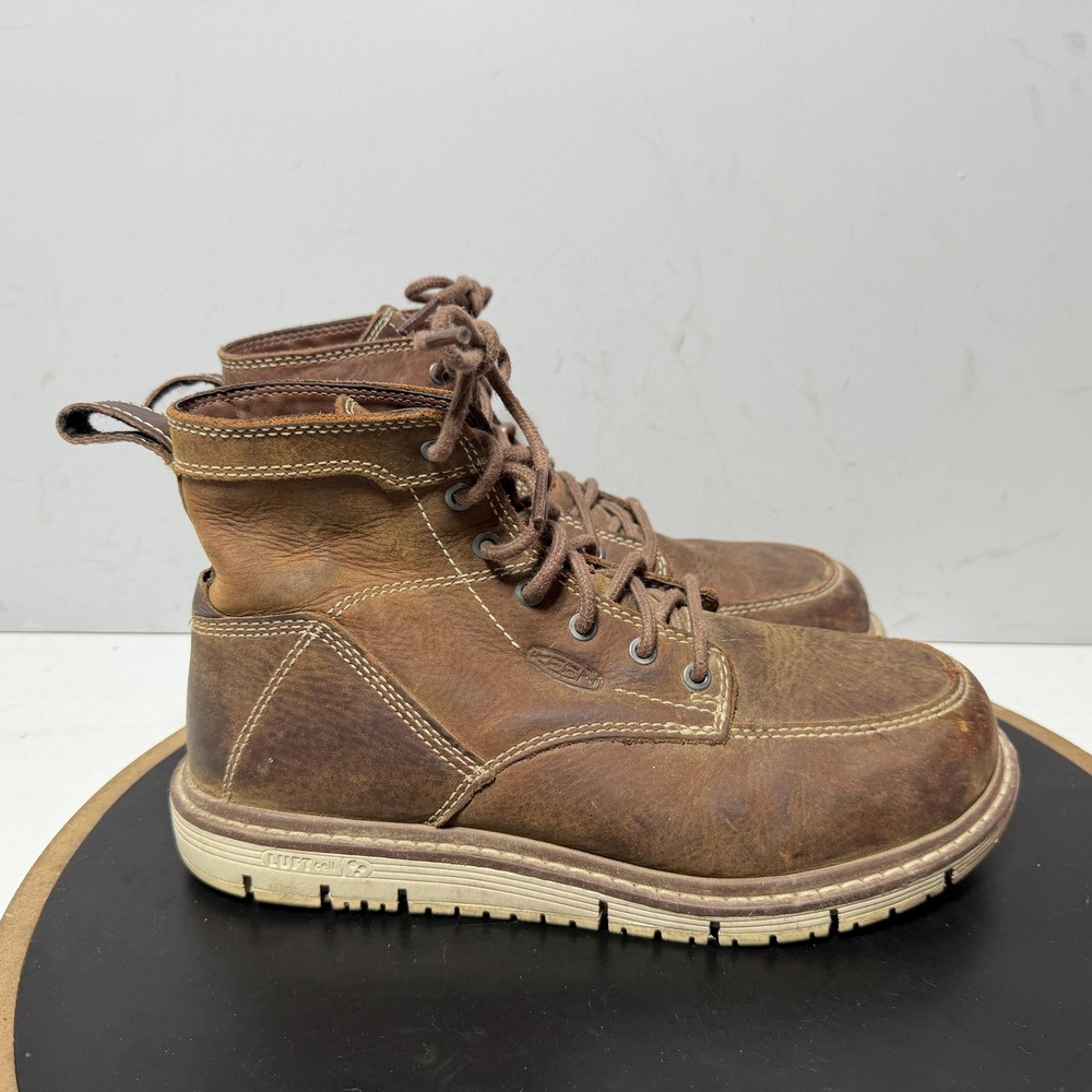 Keen Utility Boots Womens Size 8 Brown Leather Lace Up Wedge Ankle Workwear